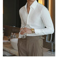 Men's Italian Collar Shirt, Wrinkle-free, Fashionable, Slim-fit