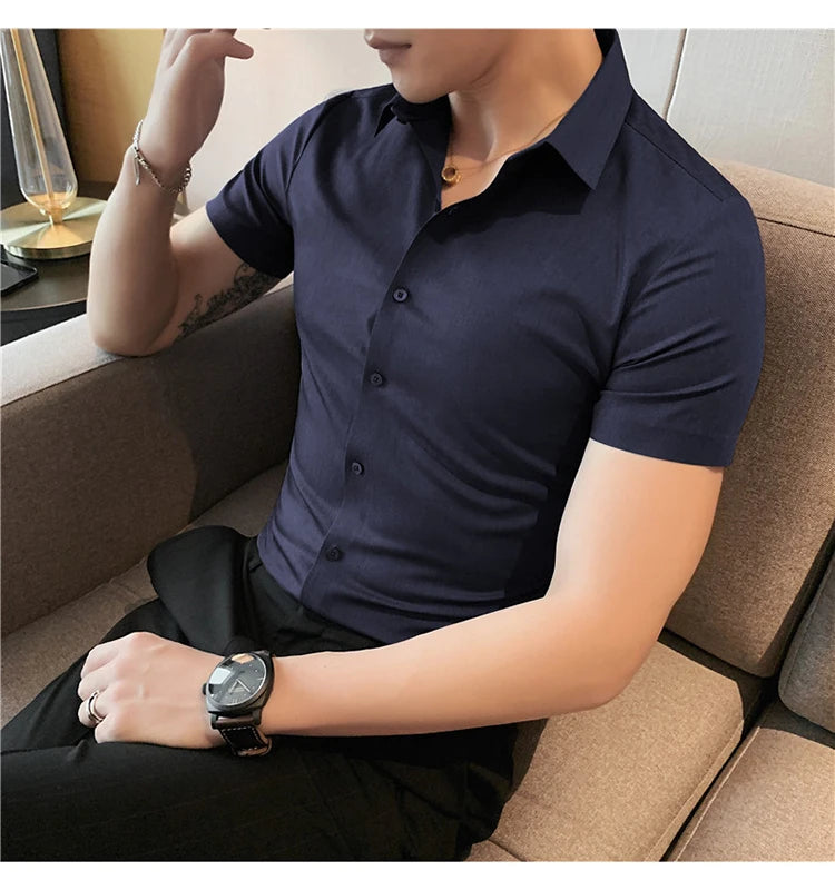 Latest 2025  Men's  Short Sleeved Casual Business shirt