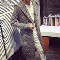 Alluring  Winter New Fashion Korean Style Men's Solid Color Long Sleeve Knitted Casual Trendy Hooded Sweater Coat