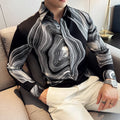 Men 's printed Floral long sleeved shirt