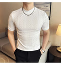 Men's Slim Fit  Half High Collar Short Sleeved T-shirt