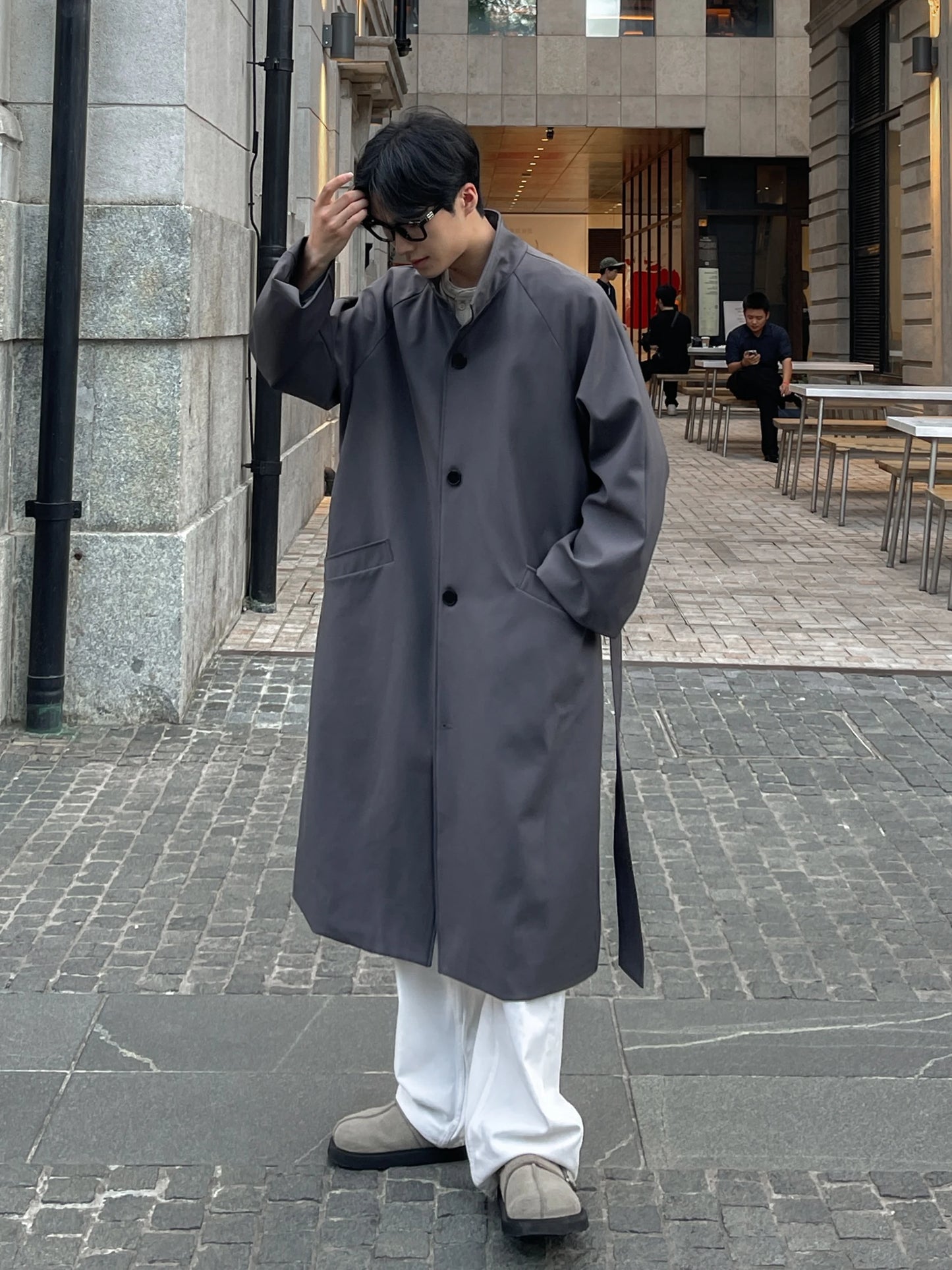 New Men's Mid-length Windbreaker Collar Lengthened Over The Knee. High-quality Men's Windproof Jacket up to 5 XL