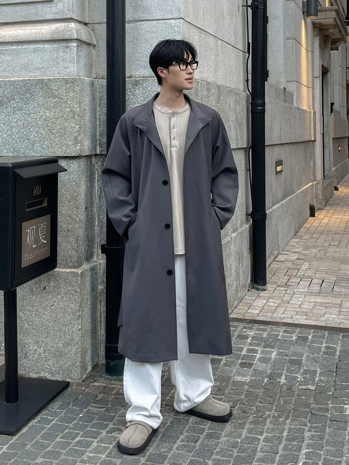 New Men's Mid-length Windbreaker Collar Lengthened Over The Knee. High-quality Men's Windproof Jacket up to 5 XL