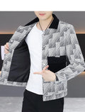 Spring Autumn  Jacket for Men Fashion Striped Casual Business Windproof Jacket