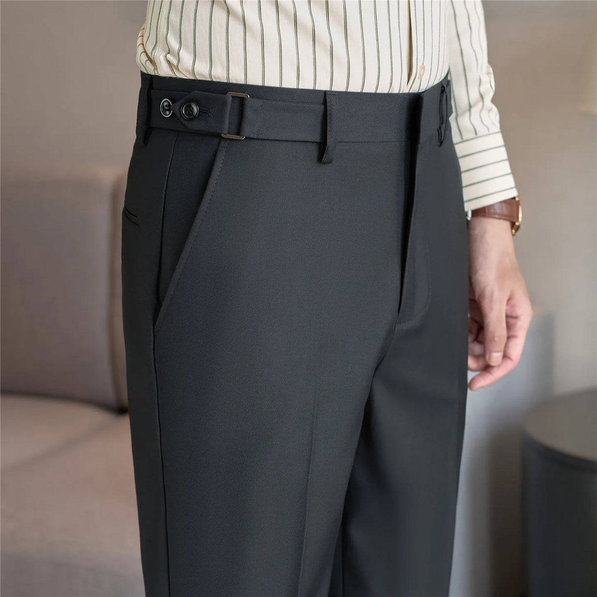 Men's  Premium Business  style Dress Pants with Flowing Light Texture
