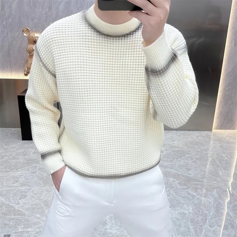 Alluring  Men's Knitted Sweater  Long Sleeve Casual Pullover