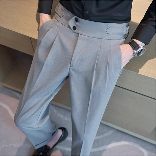 Men's  New  British Style High Waist Trousers