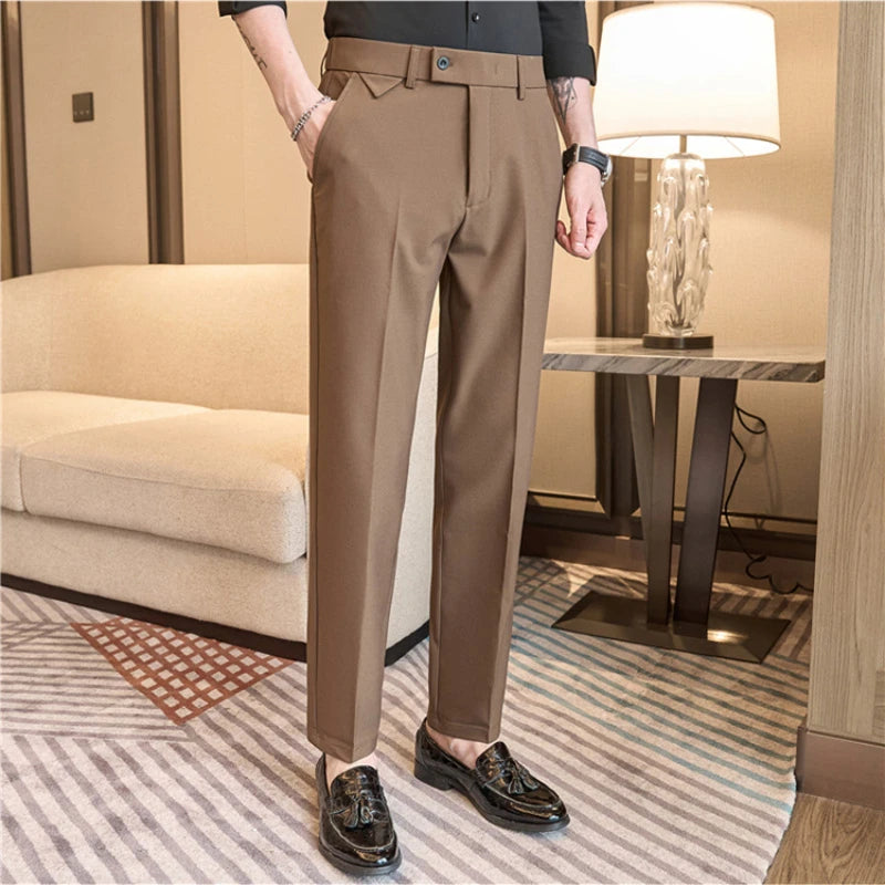 Men's Classy  Stretch Waist, Casual Pants  Slim Fit