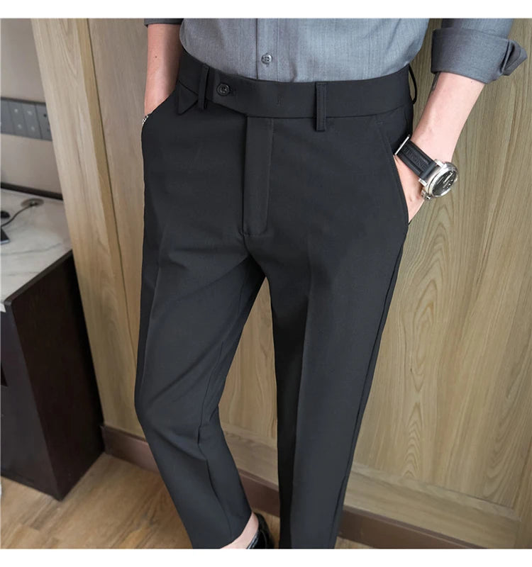 Men's Classy  Stretch Waist, Casual Pants  Slim Fit