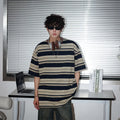 Marvelous  Men's Striped  Short Sleeve O-neck Loose  T-shirt