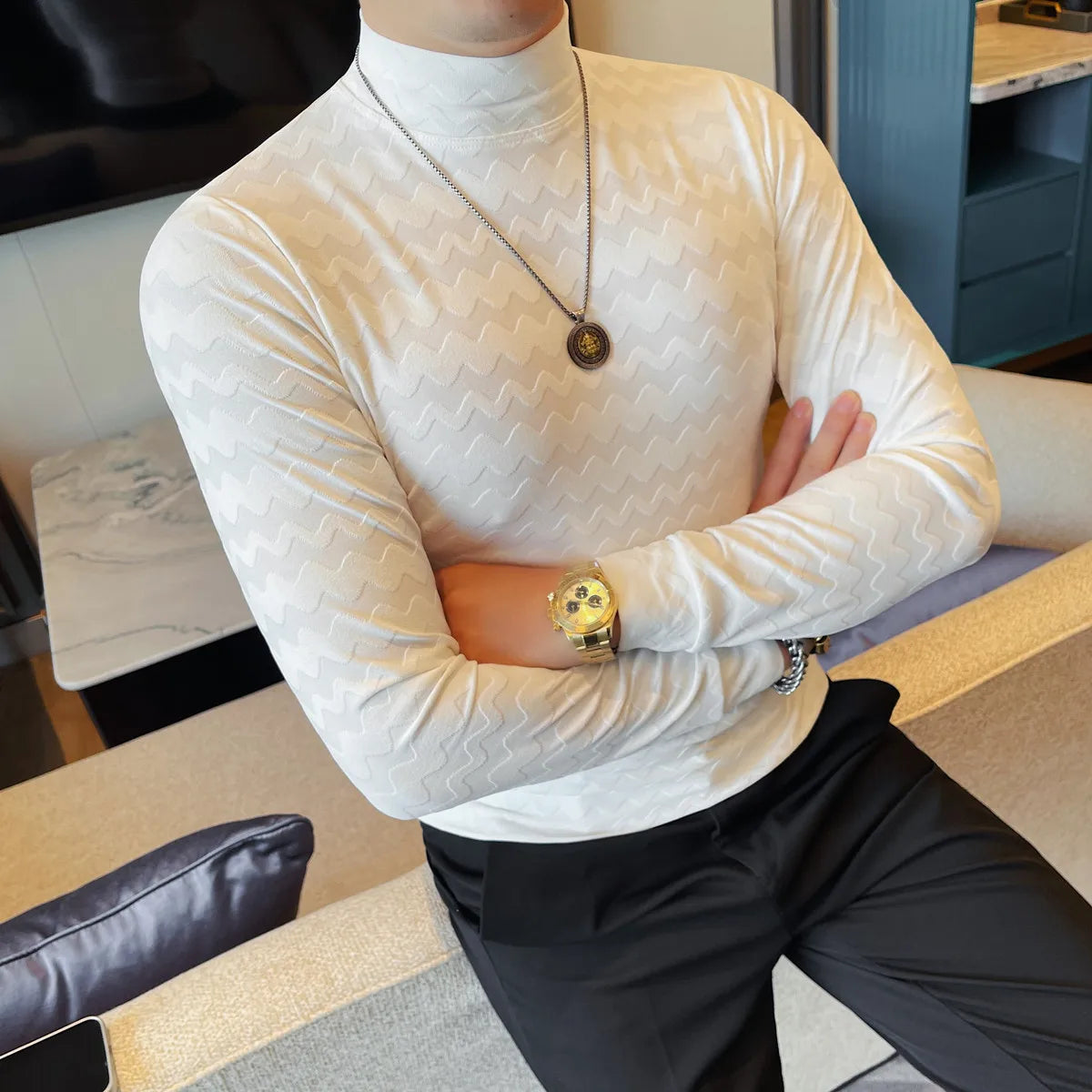 Hot Selling Slim Fit  Long Sleeved T-shirt for Men