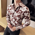 Vintage Flower Shirt Long Sleeved for Men