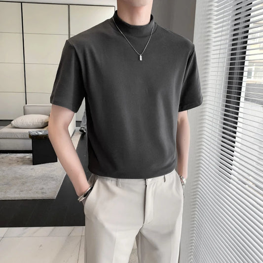 Men's Solid Turtleneck Slim Fit T shirt