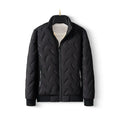 Men's Winter Fashion Solid Color Plus Fleece Thickened Cotton-padded Jacket