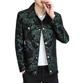 Men's Luxury Gold Jacquard Jacket for  Autumn Winter Season