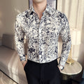Men's New Arrival Retro Print Long Sleeved Shirt
