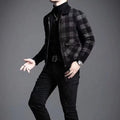 Latest  Autumn Winter Men's Plaid Printed Jacket Tops Men's Winter Casual Wool Slim Jacket