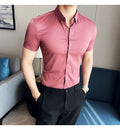 High Quality Men Business Casual Short Sleeved Shirt