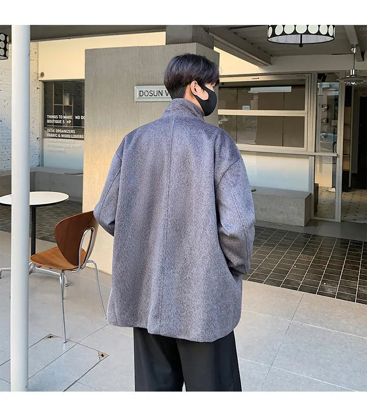 Fall and Winter New High-neck Wool Jacket For Men