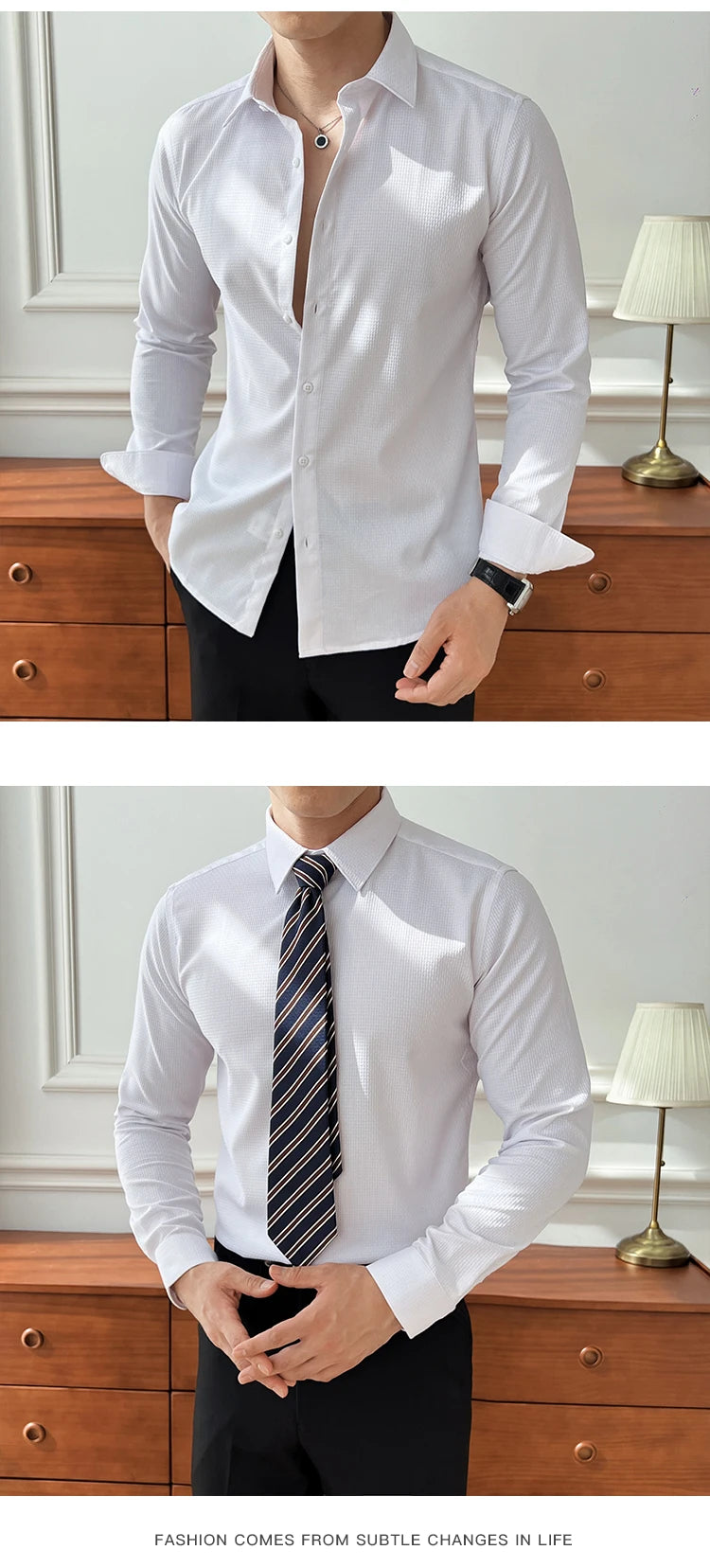 2025 Autumn New Arrival Men's Long - Sleeve Business Casual Shirt
