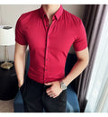 High Quality Men Business Casual Short Sleeved Shirt