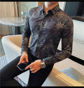 Men 's Korean Style  Business Floral Shirt
