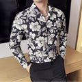 Vintage Flower Shirt Long Sleeved for Men