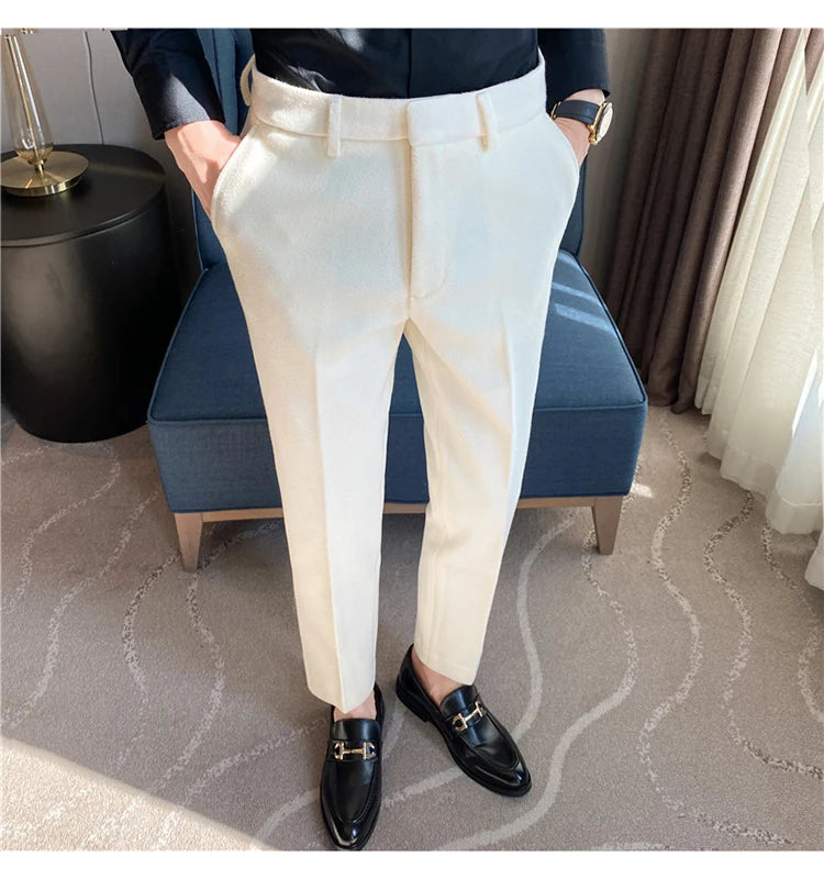 New Thick Business  Woolen Trousers for Men